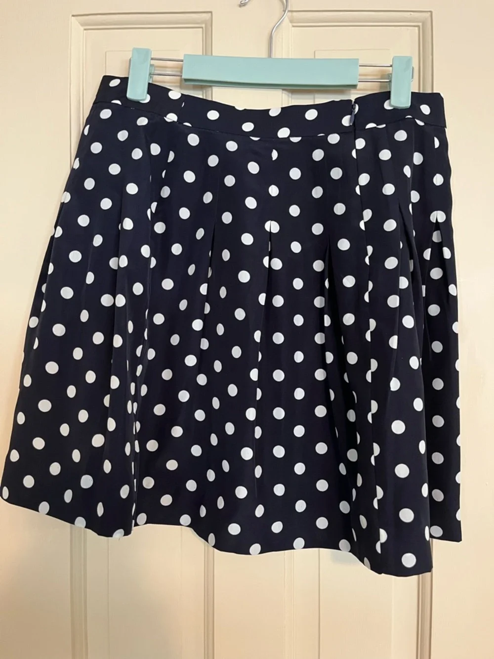 J. Crew Navy Polkadot Skirt